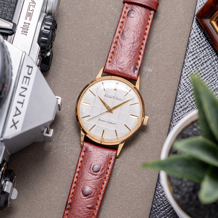 1960s Seiko Crown Textured Dial Gold-Plated 35mm 15002