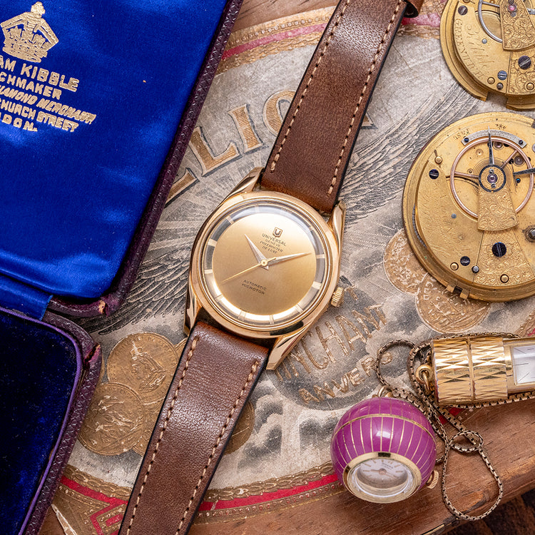 1956 Universal Geneve Polerouter Deluxe 18ct Gold 10357-1