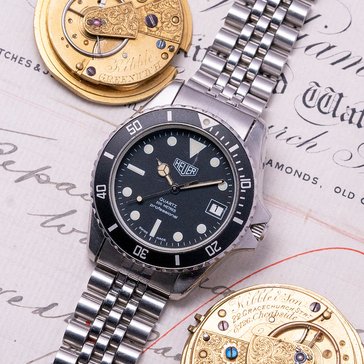 1980s Heuer 1000 Series Quartz 38mm on Bracelet 980.013