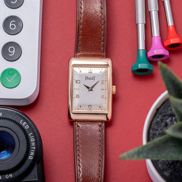 1990s Piaget Mécanique 18ct Pink Gold 'Tank' 24x35mm 9952
