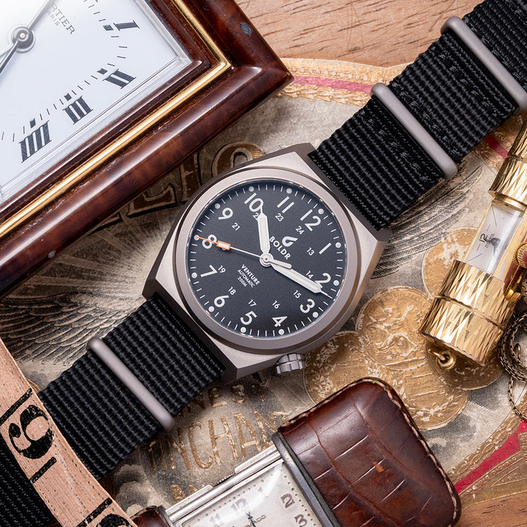 2021 Boldr Venture Automatic Carbon Black Titanium 38mm