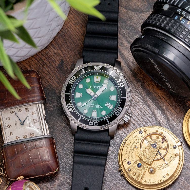 2025 Citizen Eco-Drive Green Dial Black Bezel 44mm BN1054-01X