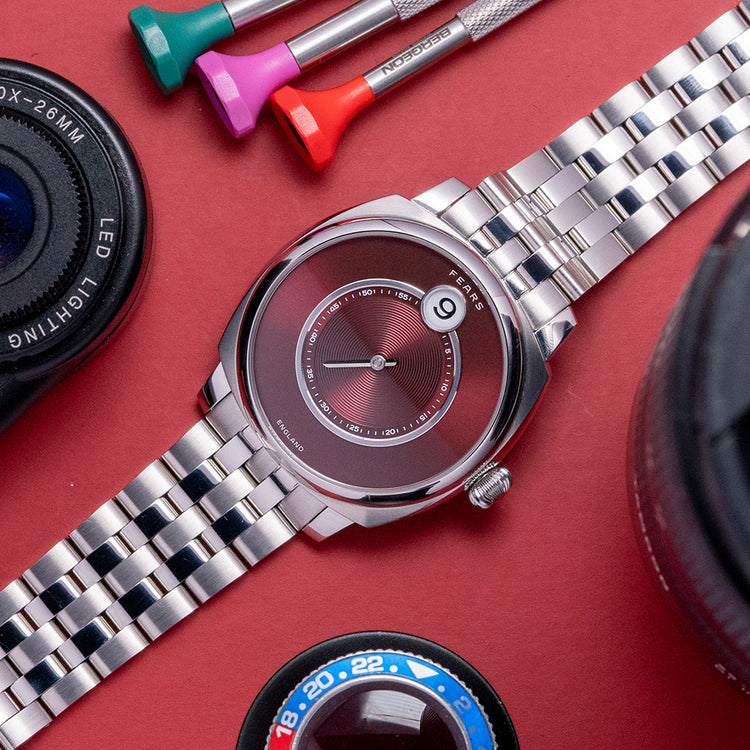 2023 Fears Christopher Ward Alliance 01 Jump Hour Red Dial