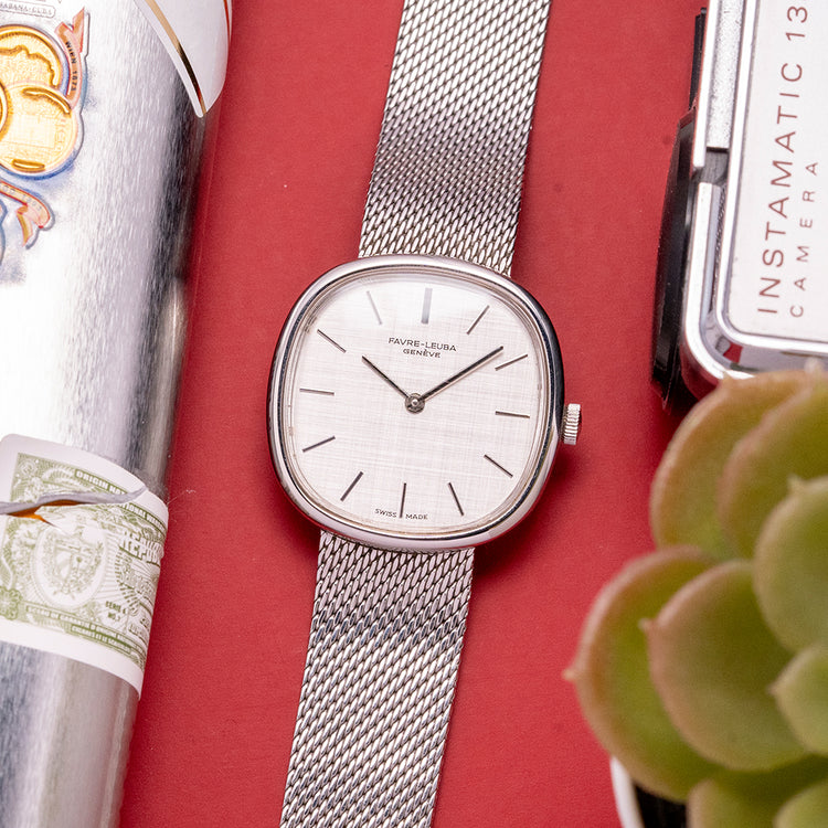 1960s Favre-Leuba Geneve Manual "Ellipse" on Bracelet