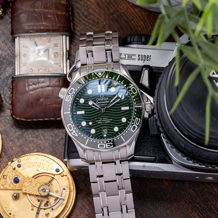 2024 Omega Seamaster Green Ceramic Wave 42mm on Bracelet