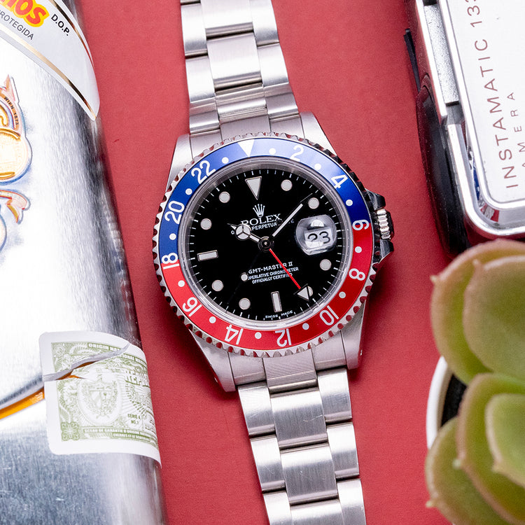 2002 Rolex GMT-Master II "Pepsi" 16710 Box & Papers