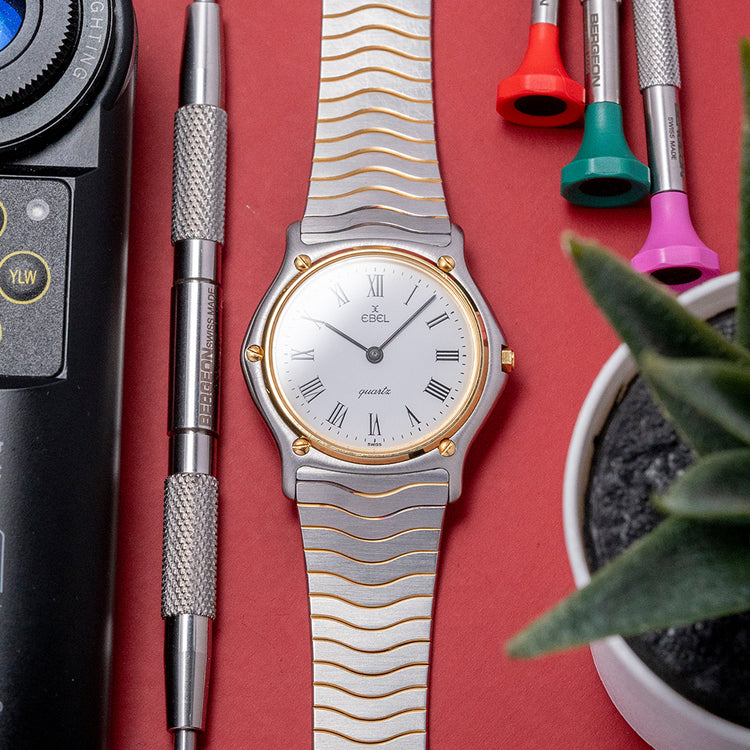 2000s Ebel Sport Wave Steel & Gold Ultra-Thin Quartz 34mm