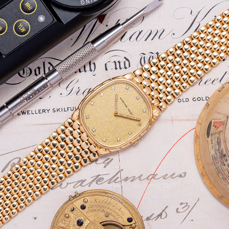 1980s Audemars Piguet Cobra Yellow Gold Diamond Hands
