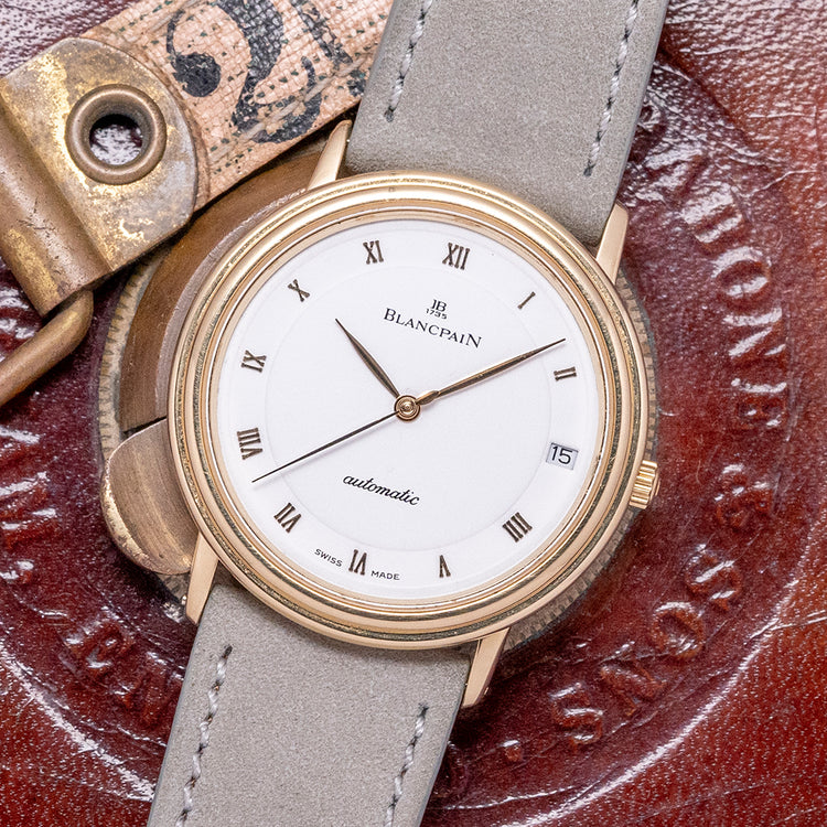 1990s Blancpain Villeret Automatic Date 34mm 18ct Gold