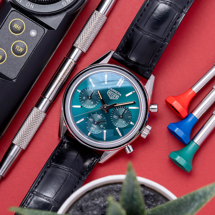 2021 TAG Heuer Carrera Chronograph Green Limited Ed 39mm