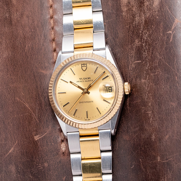 1980s Tudor Prince-Quartz Oysterdate 34mm 91513