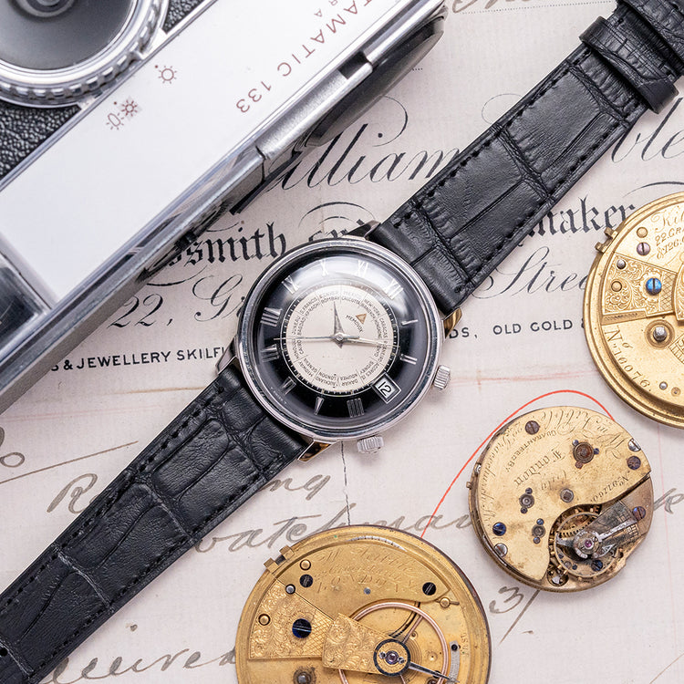 1960s LeCoultre Memovox 'Tuxedo' Dial World Timer Cal. 911 34mm