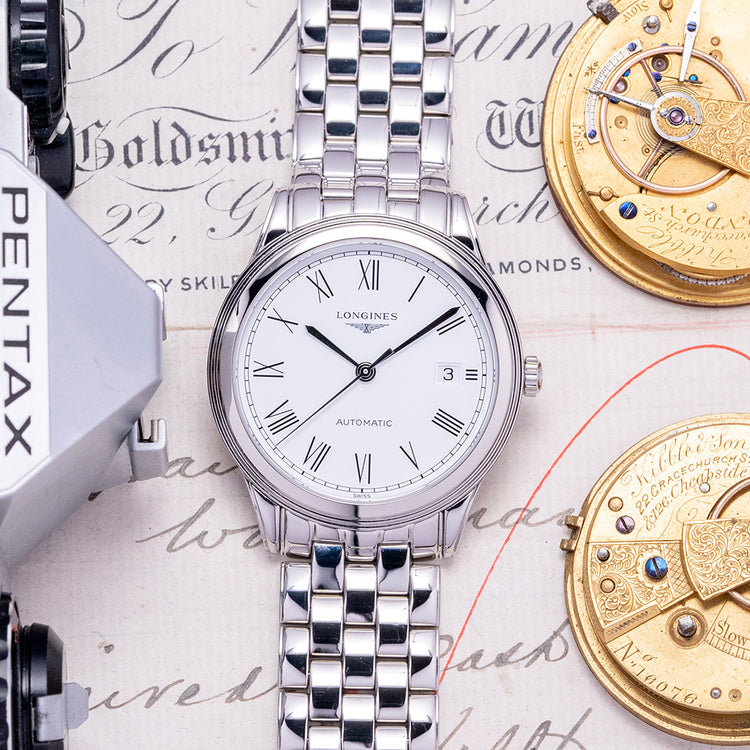 2024 Longines Flagship White 38.5mm Automatic L4.974.4