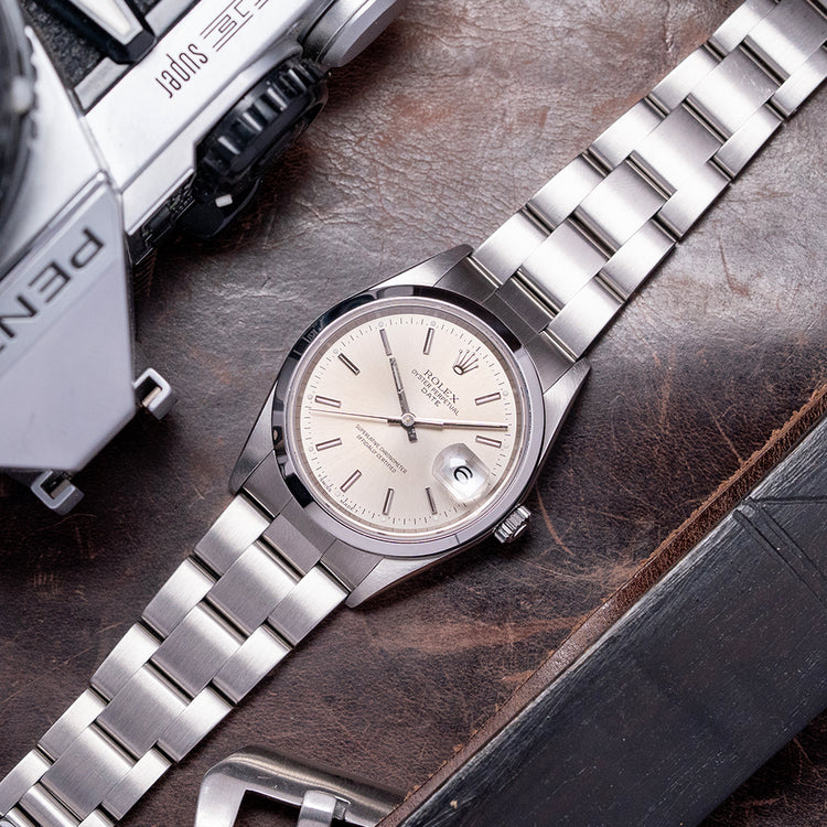 2002 Rolex Oyster Perpetual Date Silver Dial 34mm 15200