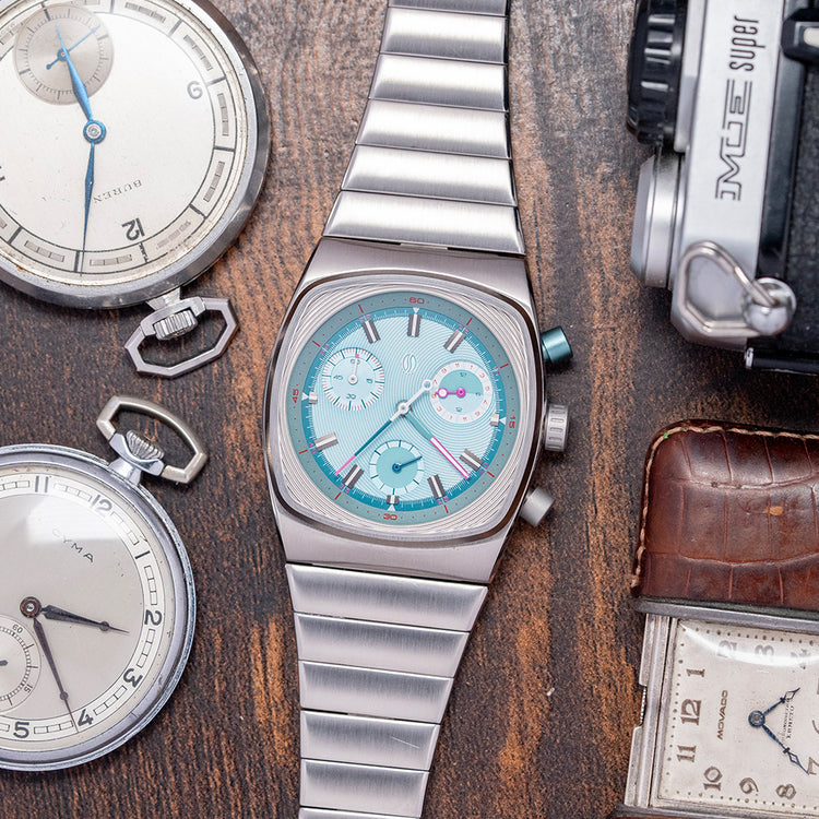 2023 Brew x Worn & Wound Metric Chrono Regulator Sky Blue