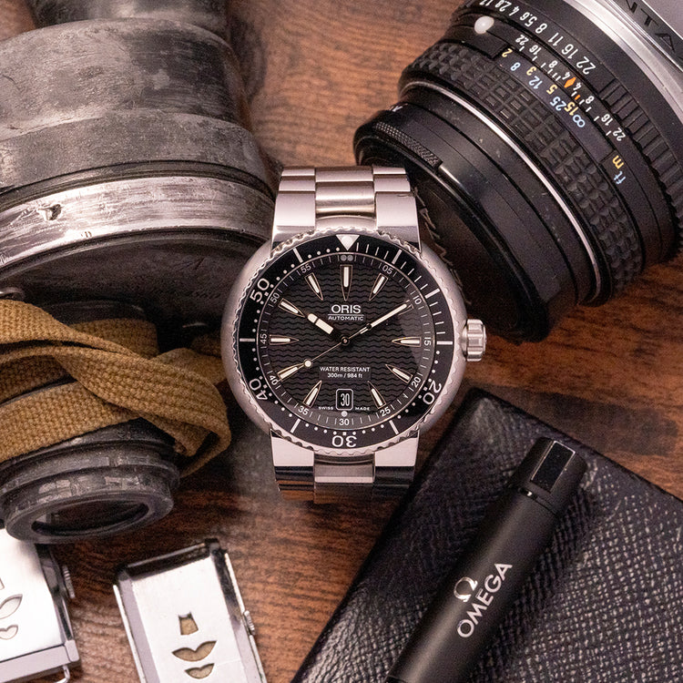 2009 Oris TT1 Divers Automatic Black Wave 7533P