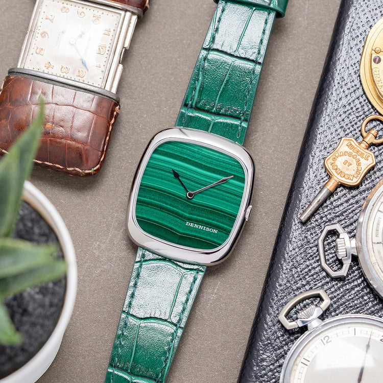 2024 Dennison Natural Malachite Steel Quartz 34mm