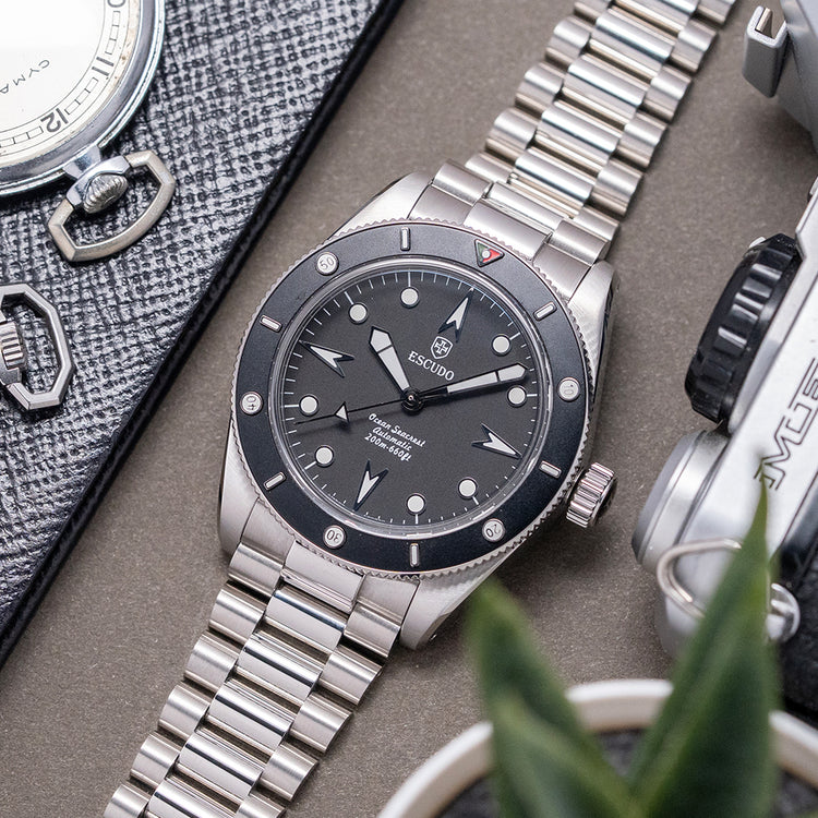2025 Escudo Ocean Seacrest Preto Auto Black 39mm Diver