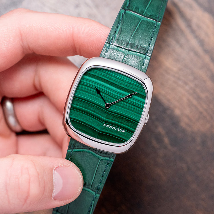 2024 Dennison Natural Malachite Steel Quartz 34mm