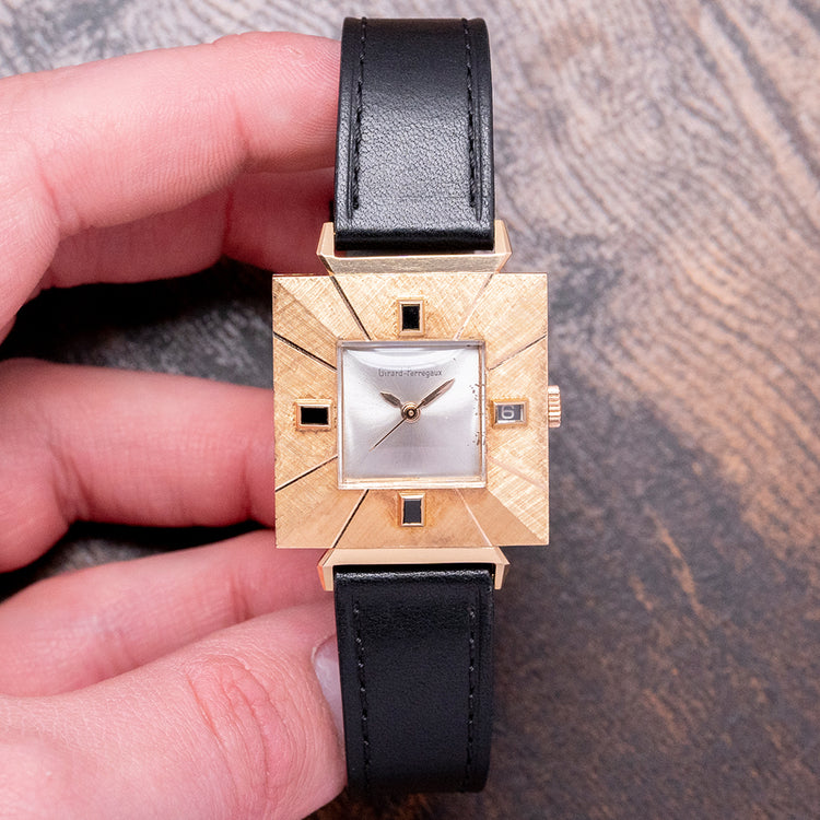 1960s Girard-Perregaux 18ct Pink Gold Square Art-Deco Auto