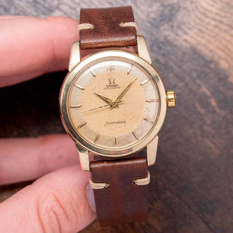 1954 Omega Seamaster Automatic Waffle Gold Capped 34mm 2846-3 SC