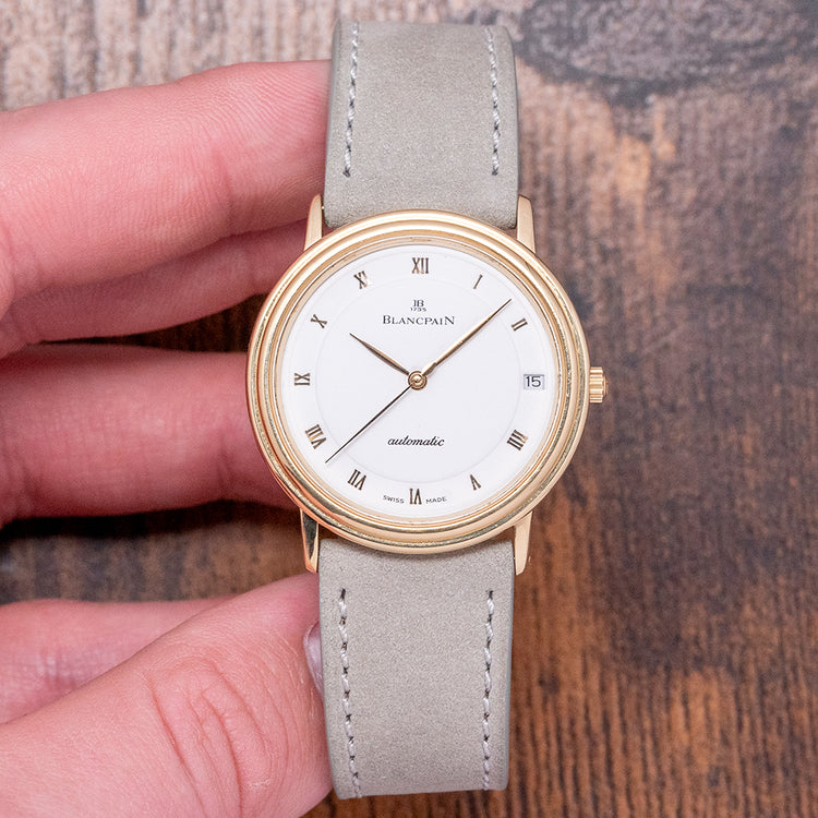 1990s Blancpain Villeret Automatic Date 34mm 18ct Gold