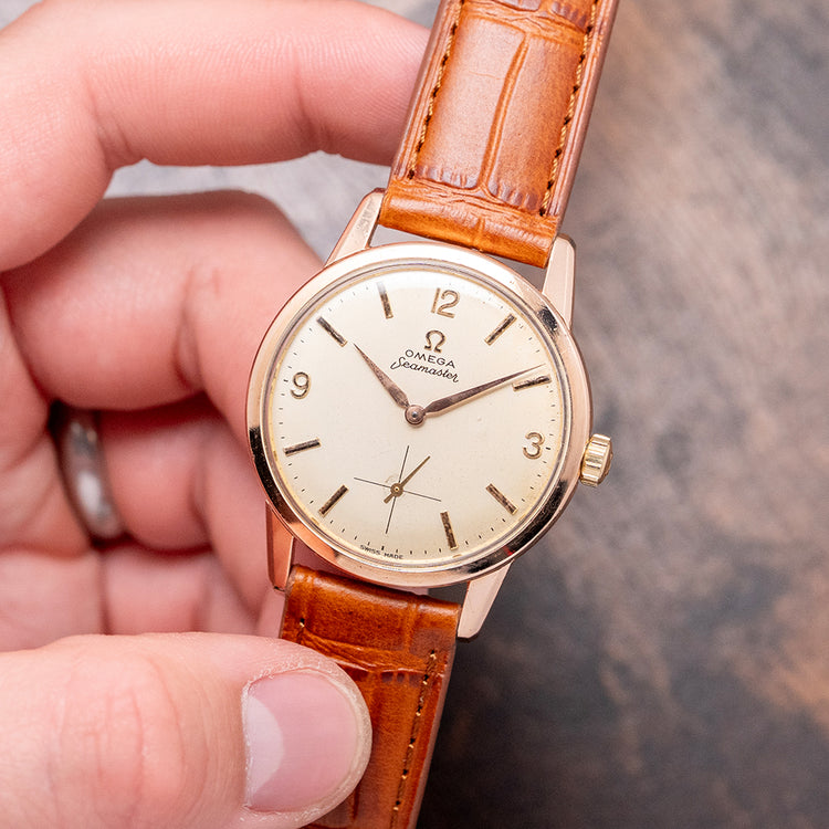 1960 Omega Seamaster Manual Rose Gold Plated 35mm 14389-2