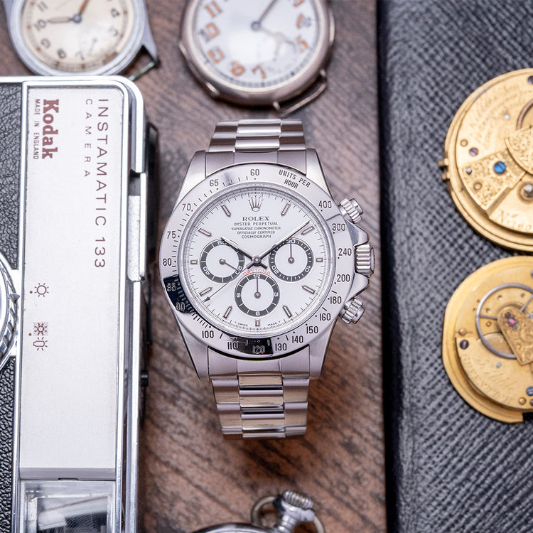 1998 Rolex Zenith Daytona White 40mm 16520 on Bracelet