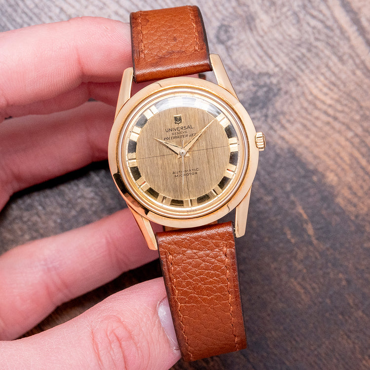 1960s Universal Genève Polerouter Jet 18ct Gold Micro-Rotor 10364-1