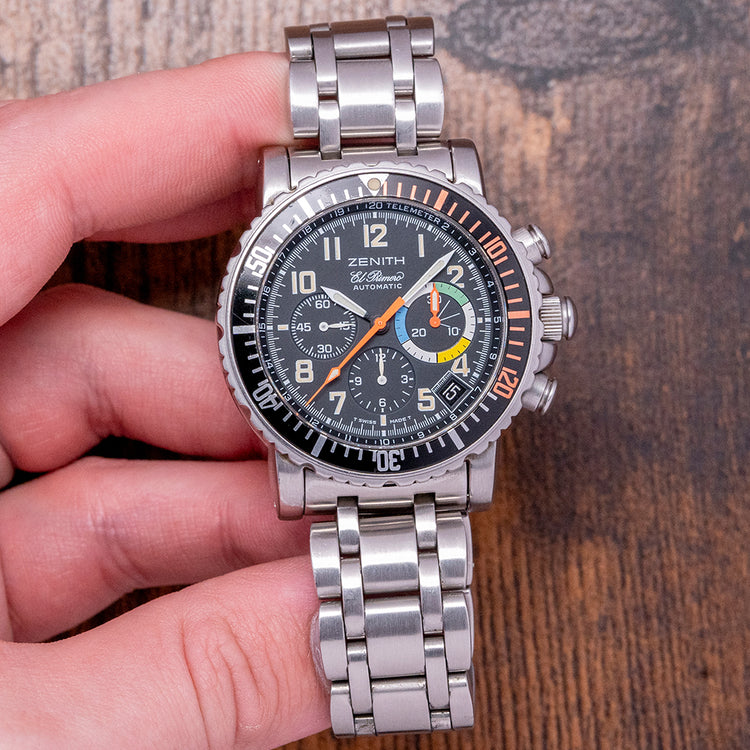 1990s Zenith El Primero Rainbow Flyback 40mm 02.0480.405