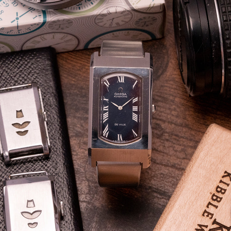 1973 Omega De Ville Automatic Rare Oversized Blue 155.006