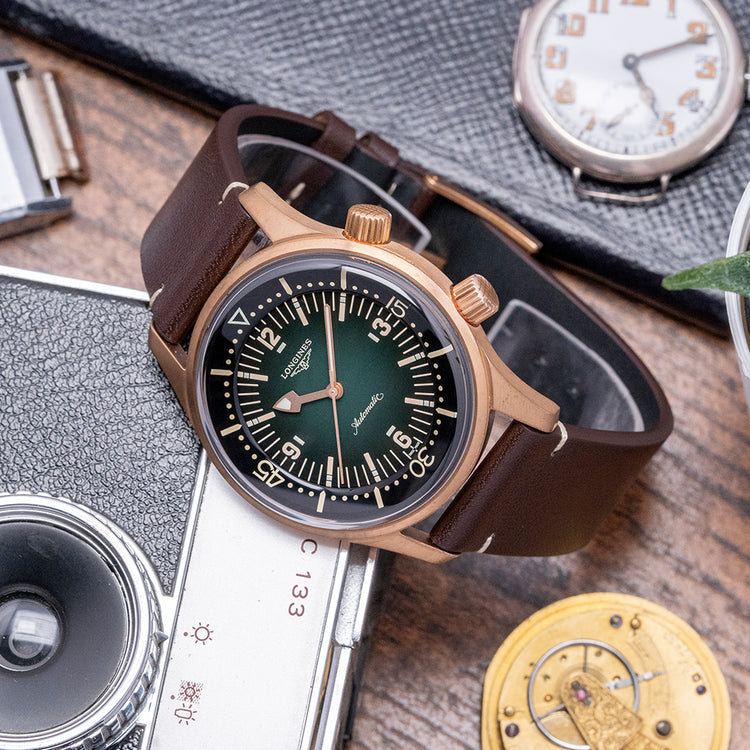 2021 Longines Legend Diver Heritage Bronze Green Dial L3.774.1.50.2
