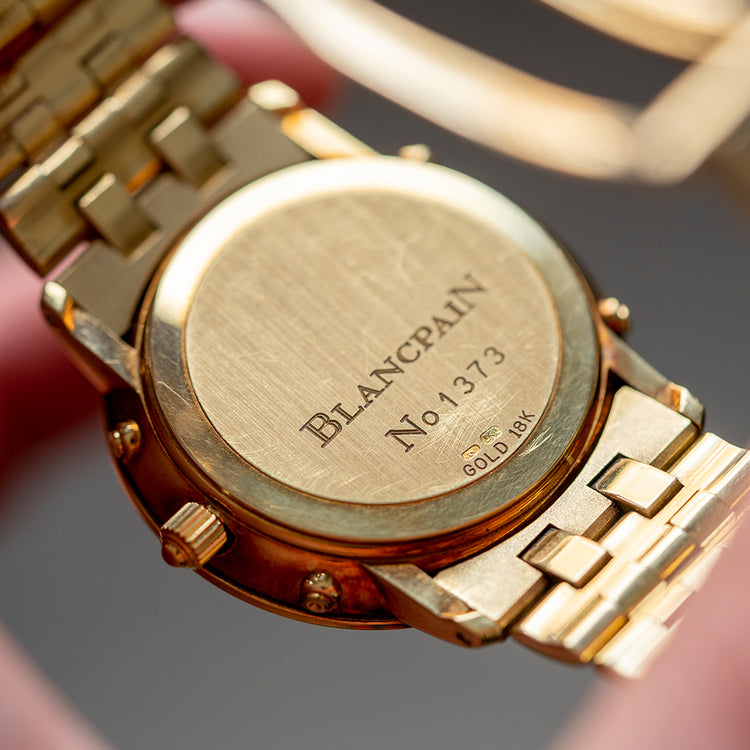 1990s Blancpain Villeret Moonphase Tiffany & Co 18ct Gold - vault