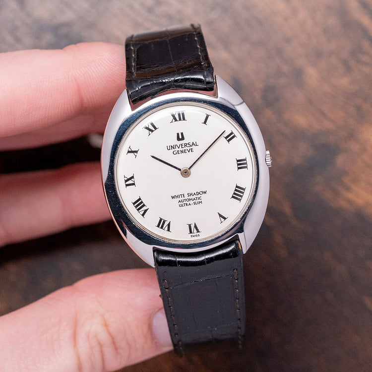 1970s Like-NOS Universal Geneve White Shadow Auto 35mm 866101