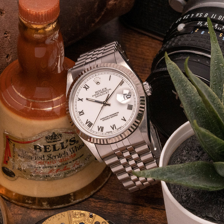 1995 Rolex Datejust 36mm White Roman Dial 16234