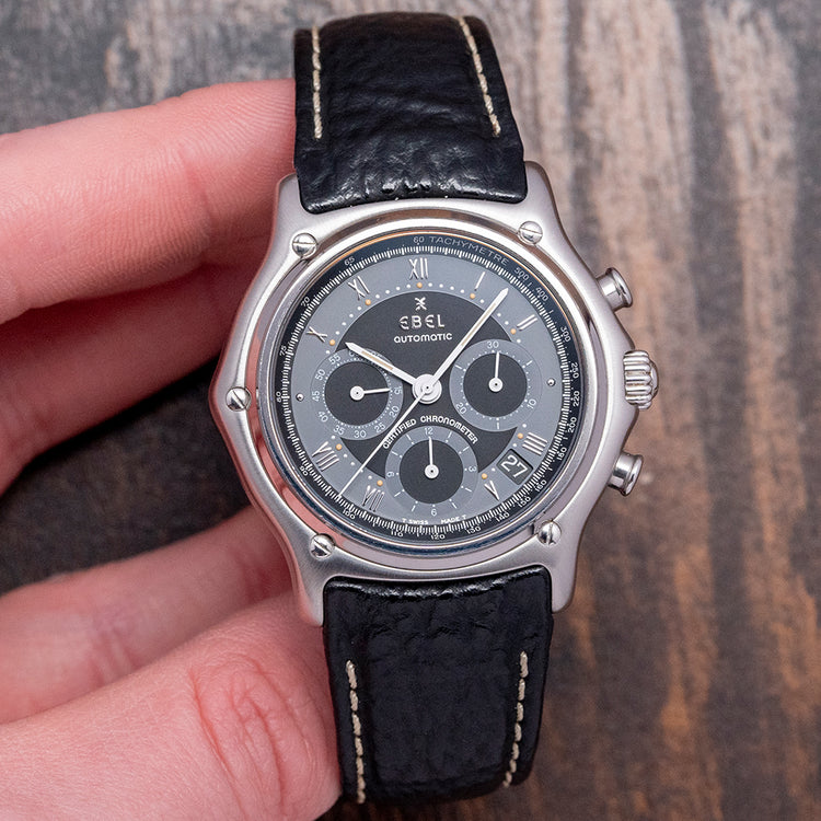 Near NOS 1996 Ebel Le Modulor Chronograph Black 9137241