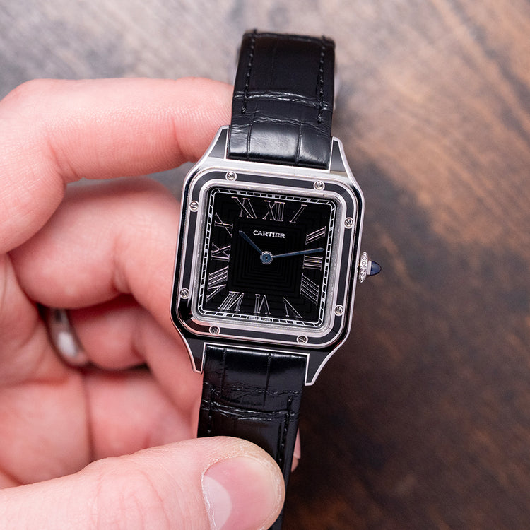 2023 Cartier Santos Dumont Black Lacquer Mechanical WSSA0046
