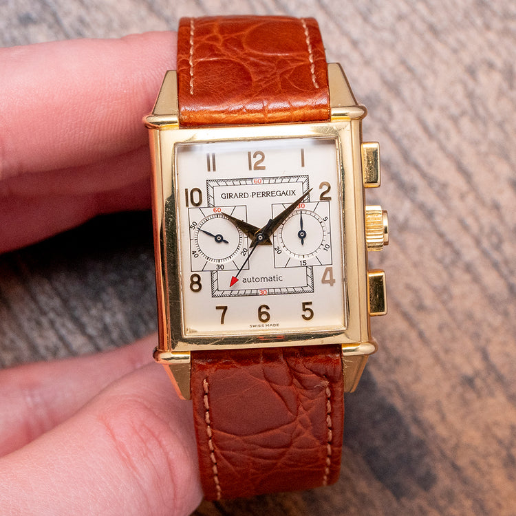1990s Girard Perregaux Vintage 1945 Chronograph 18ct Gold 2599