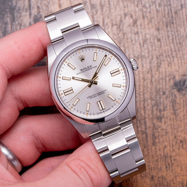 2022 Rolex Oyster Perpetual 41mm Silver Dial 124300