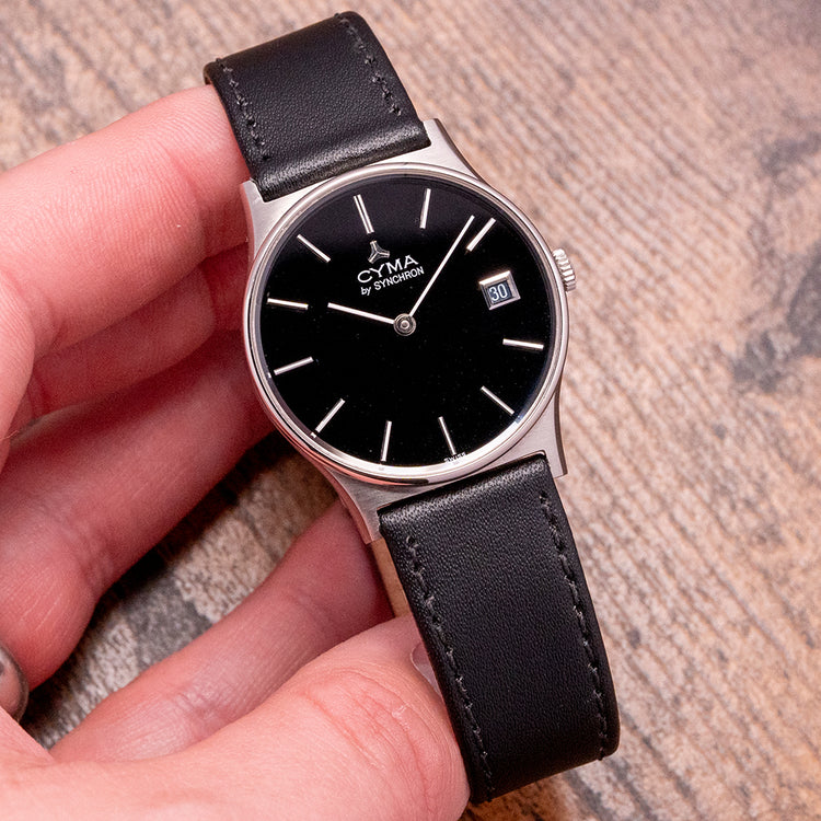 1960s Near New Old Stock CYMA "by Synchron" Black 38.002.53