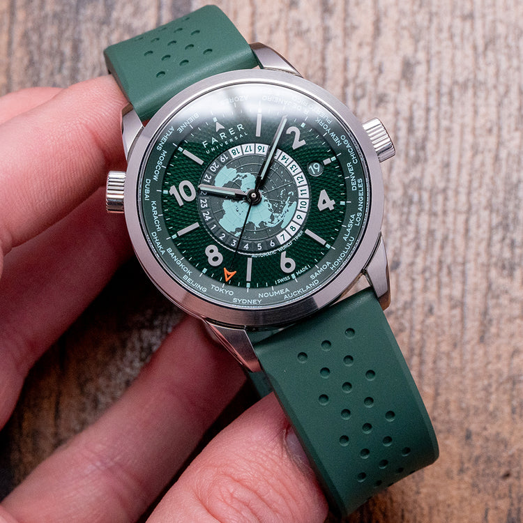 2024 Farer Foxe World Timer Green with Bracelet Automatic