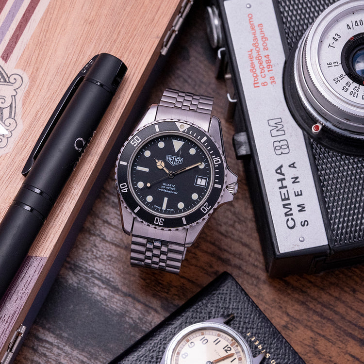 1980s Heuer 1000 Series Quartz 38mm on Bracelet 980.013