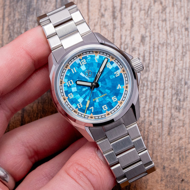 2023 Zelos Swordfish Field 38mm Mosaic Mother of Pearl