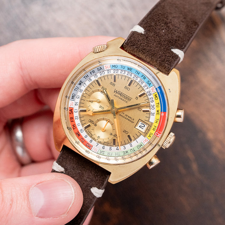 1970s Wakmann Automatic Chronograph Lemania 1341 42mm