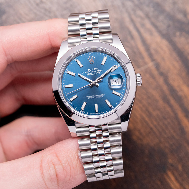 2023 Rolex Datejust 41mm Blue Smooth / Jubilee 126300