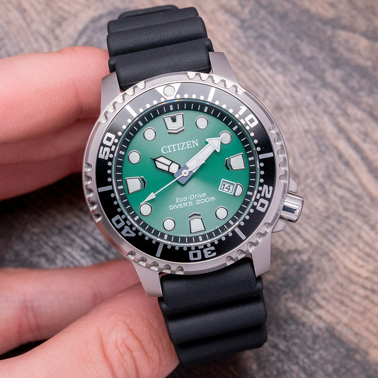 2025 Citizen Eco-Drive Green Dial Black Bezel 44mm BN1054-01X