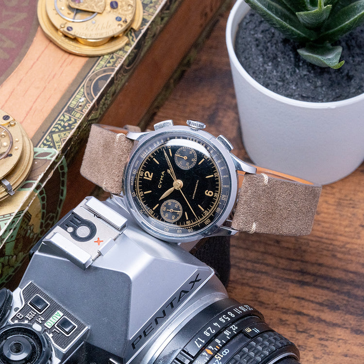 1940s CYMA Antimagnetic 36mm Steel Valjoux 22 Chronograph