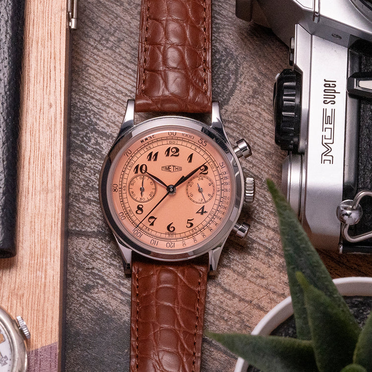 2022 Time This Salmon Dial Meca-Quartz Chrono 38mm