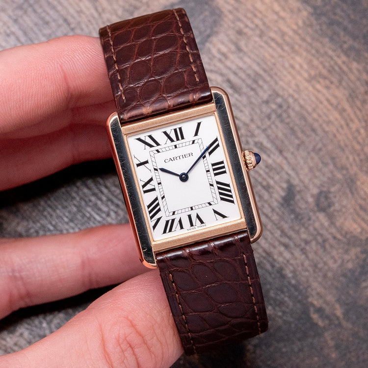 2020 Cartier Tank Solo Large 18ct Rose Gold Quartz 3167 27x34mm