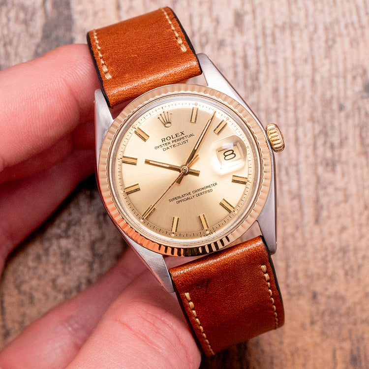 1975 Rolex Datejust 36mm Steel & Gold Champagne Dial 1601